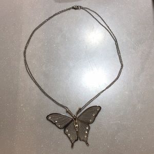 🌕cute silver fancy Butterfly necklace